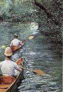 Gustave Caillebotte Canoeing on the Yerres oil painting